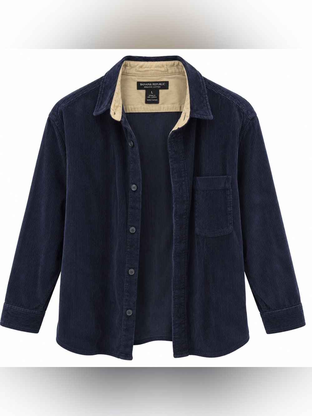 Banana Republic Men’s Large Navy Blue Corduroy Shirt Jacket Cotton Shacket